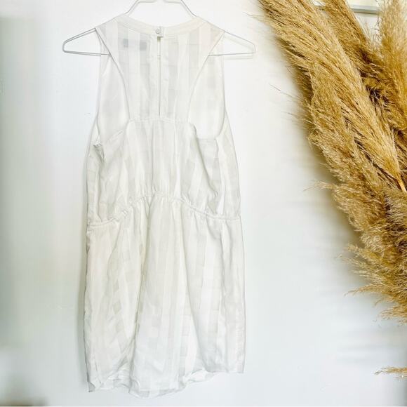 ANTHROPOLOGIE ADELYN RAE White Checkered Tie Waist Tank Top Tunic Mini Dress M - Picture 10 of 13